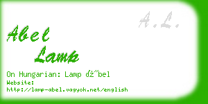 abel lamp business card